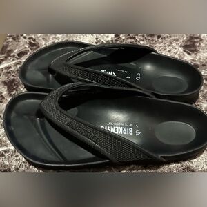 Birkenstock Black EVA Thong Sandals - Textured Straps